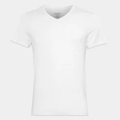 JBS 2 e slim fit bambus v-hals T-shirts* T-Shirts|Nat T-Shirts