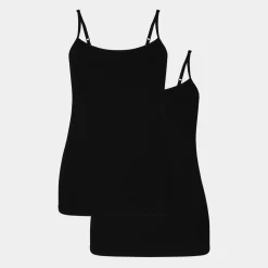 Bamboo Basics 2 pak bambus tank top med tynde stropper til damer fra*Dame Toppe|Undertrøjer