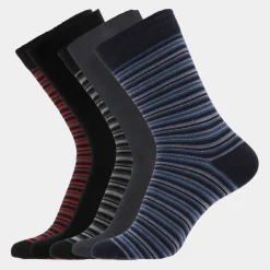 Lindbergh 5 par bambus strømper - multi stribe mix* Strømper