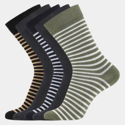 Lindbergh 5 par bambus strømper - striber* Strømper