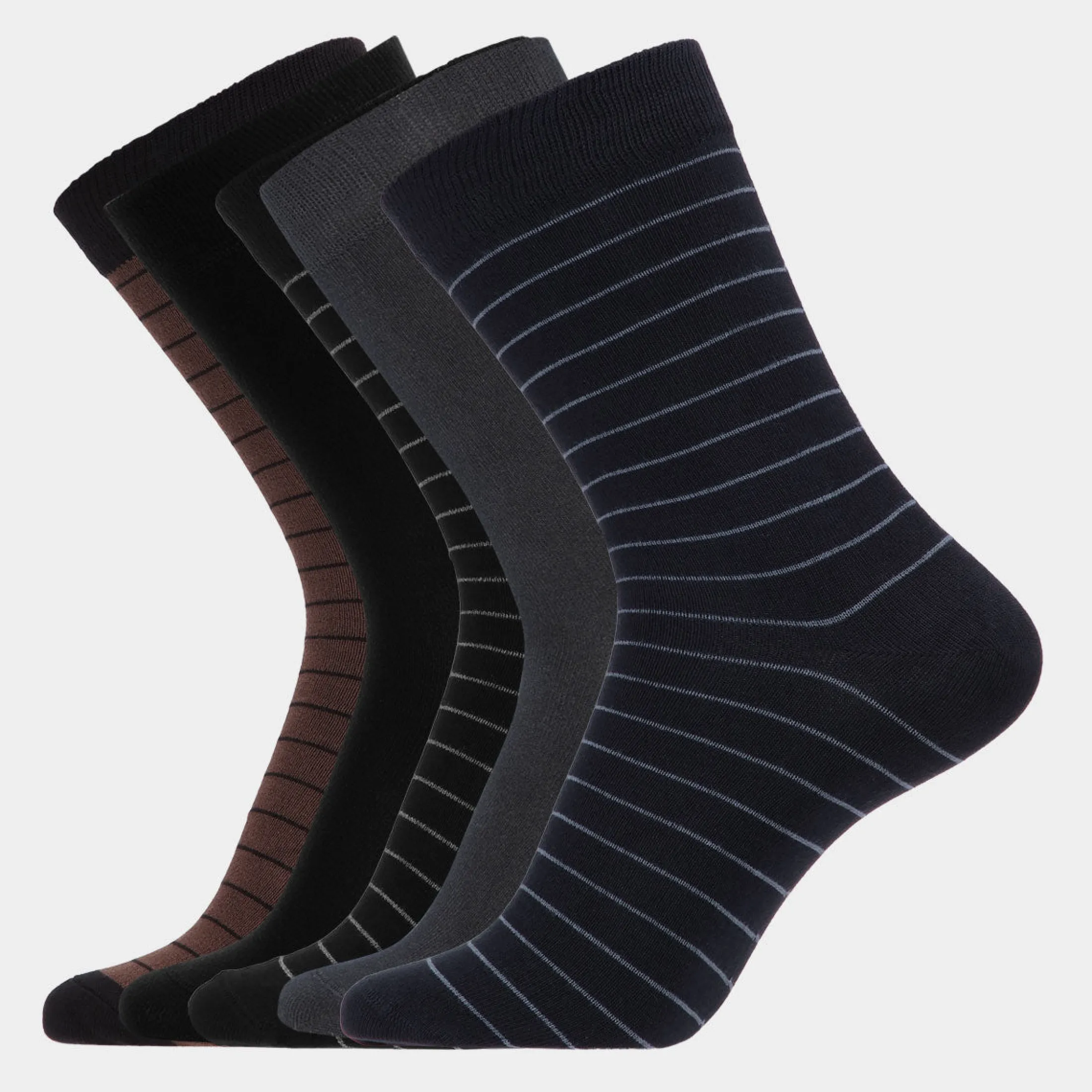 Lindbergh 5 par bambus strømper - tynd stribe mix* Strømper