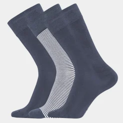 Bamboo Basics 3 par blå stribede bambus strømper unisex fra*Dame Strømper|Strømper