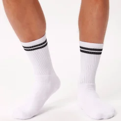 Copenhagen Bamboo 3 par e bambus tennissokker med sorte striber*Børn Strømper|Tennissokker