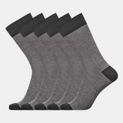 Egtved 5 par mørkegrå bambus strømper* Strømper