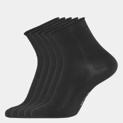 Copenhagen Bamboo 5 par sorte bambus strømper lowcut med rullekant fra*Dame Strømper