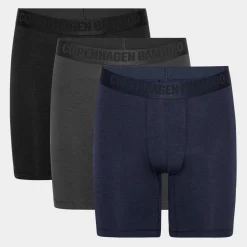 Copenhagen Bamboo Bambus underbukser med lange ben - 3 pak sort - navy - grå* Underbukser