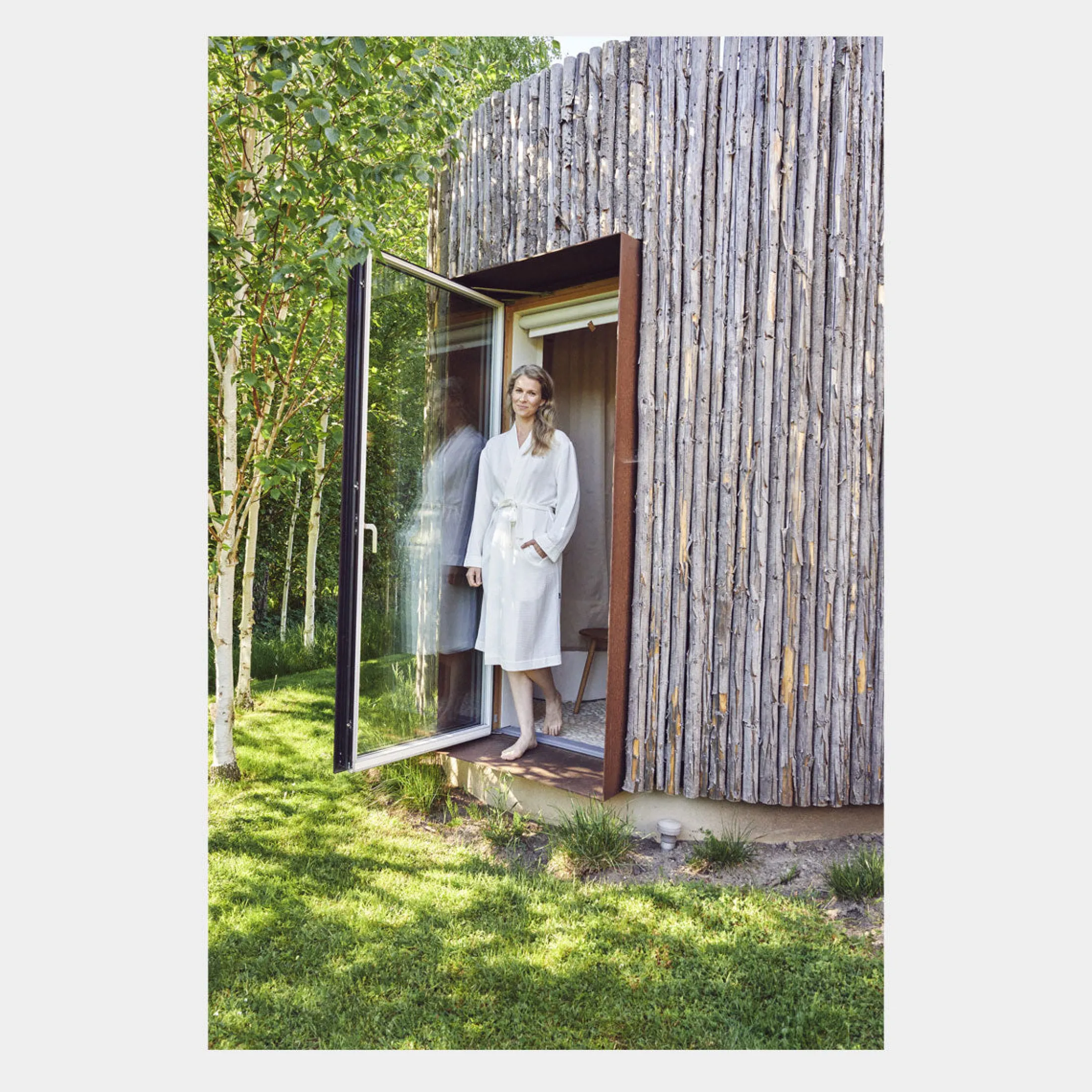 JBS of Denmark dame bambus morgenkåbe i vaflet stof fra*Dame Morgenkåber