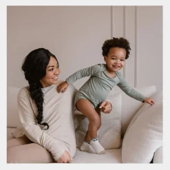 Bamboo Basics Langærmet bambus body - blå grøn beige - fra*Børn Bodyer