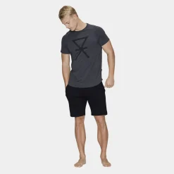 JBS of Denmark Mørkegråt - sort bambus homewear sæt print* Joggingsæt