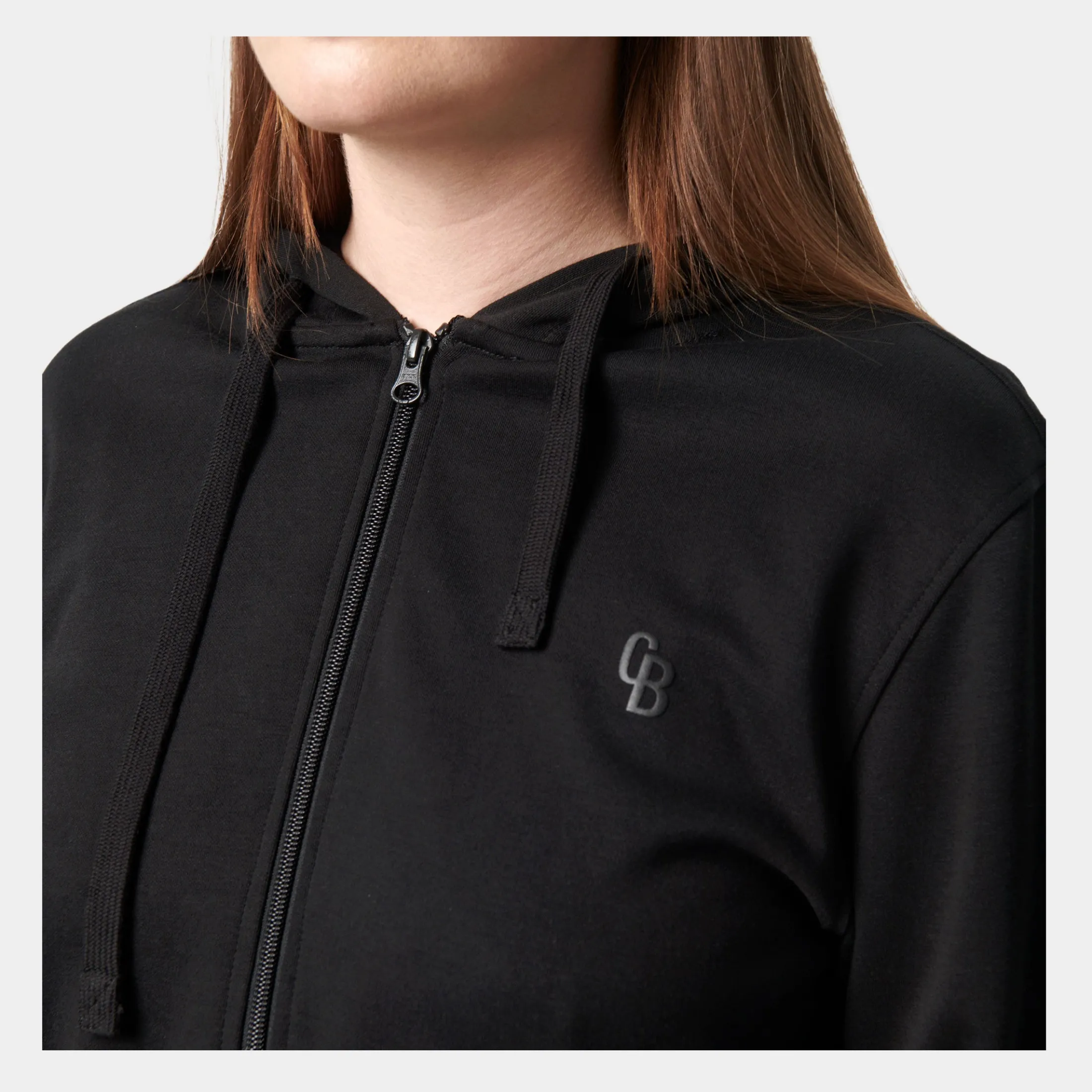Copenhagen Bamboo Sort bambus hoodie med lynlås til dame fra*Dame Hoodies