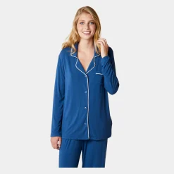 CCDK Superblød støvet blå bambus natskjorte til kvinder fra*Dame Nattoppe Og -Skjorter