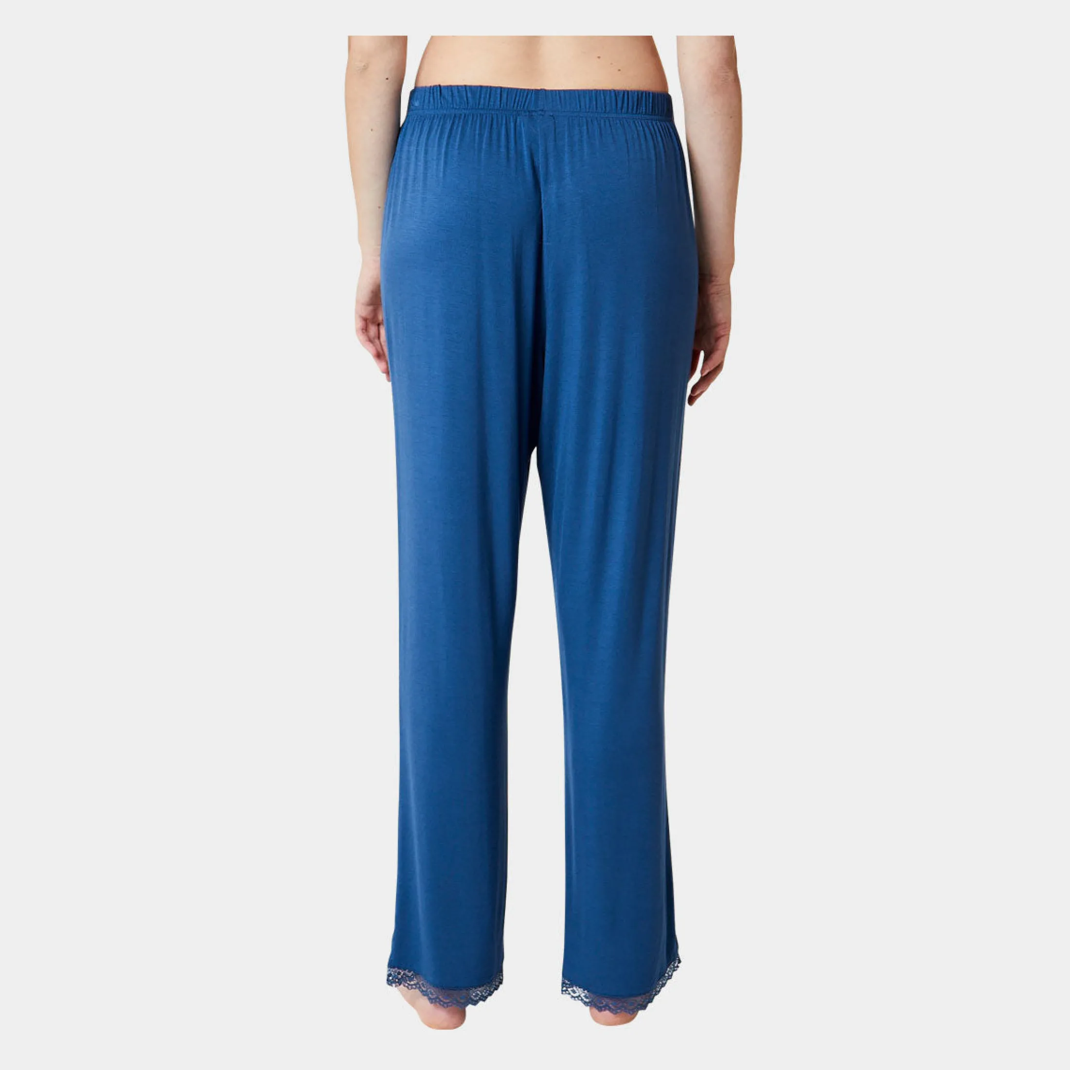 CCDK Superbløde blå bambus natbukser med blondekant fra*Dame Natbukser Og -Shorts