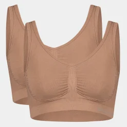 Bamboo Basics Tan bambus BH uden bøjle og polstring i flot 2 pak fra*Dame Bh'Er Uden Bøjle